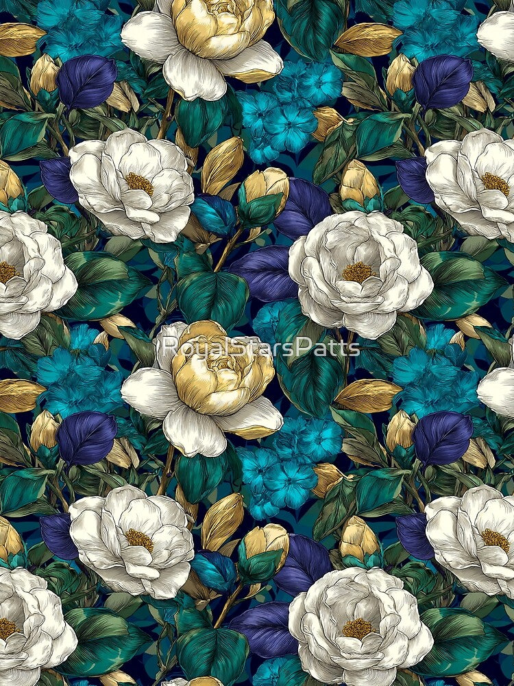 Stunning Gardenias Texture - Flower Floral Pattern  - Best Gifts For Men by RoyalStarsPatts