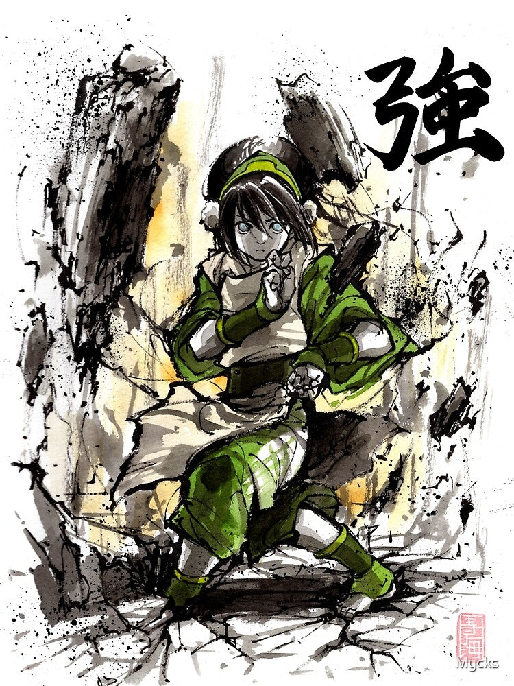 Toph from Avatar with sumi and watercolor by Mycks