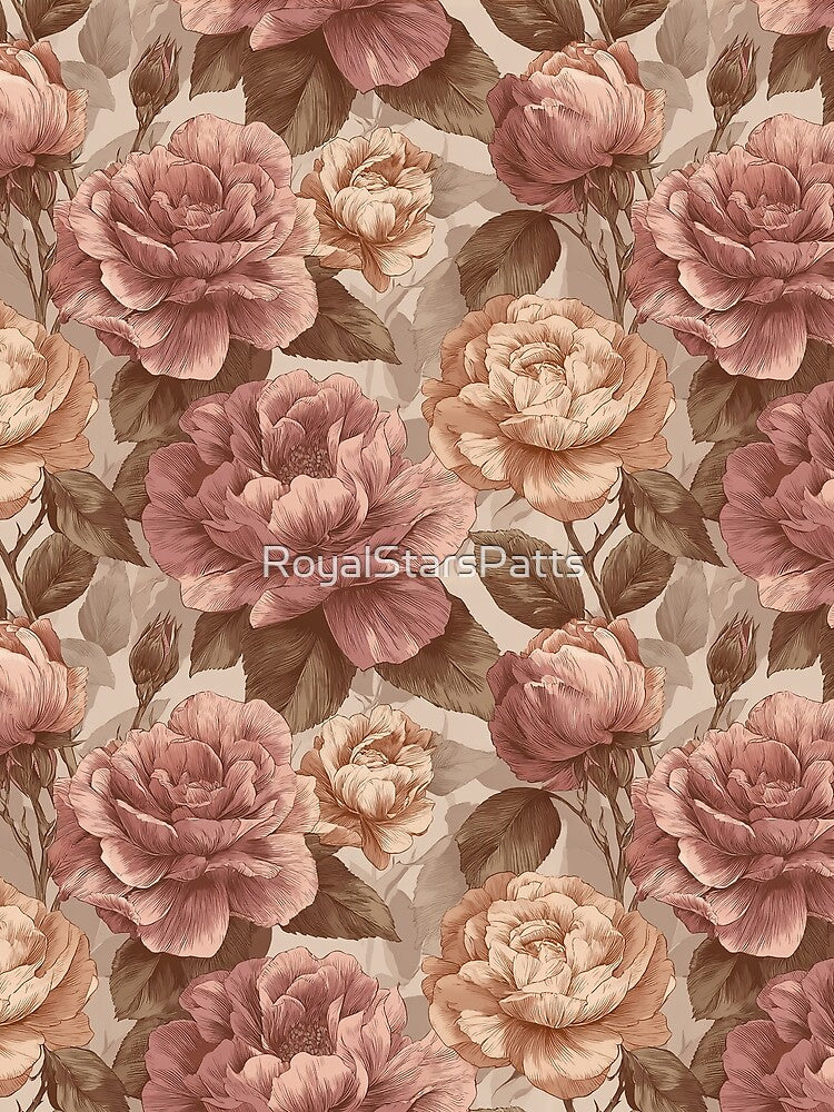 Colorful Rose Print - Vintage Flower Pattern  - Bridesmaid Gifts by RoyalStarsPatts