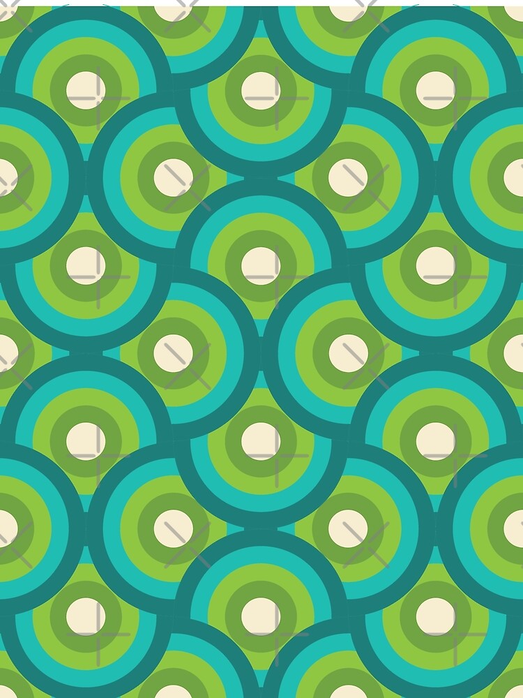 Retro Green-Blue Wavy Pattern by kjeppson