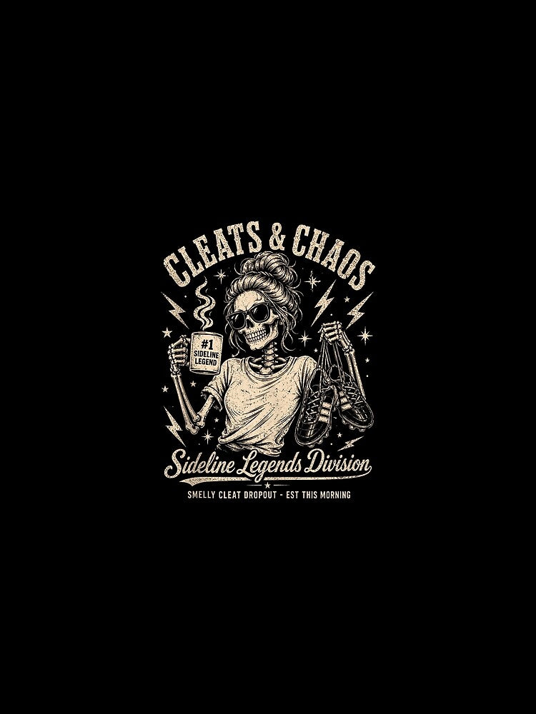 Cleats & Chaos Skeleton Soccer Mom, Funny Sideline Legends by AndersonLFernan