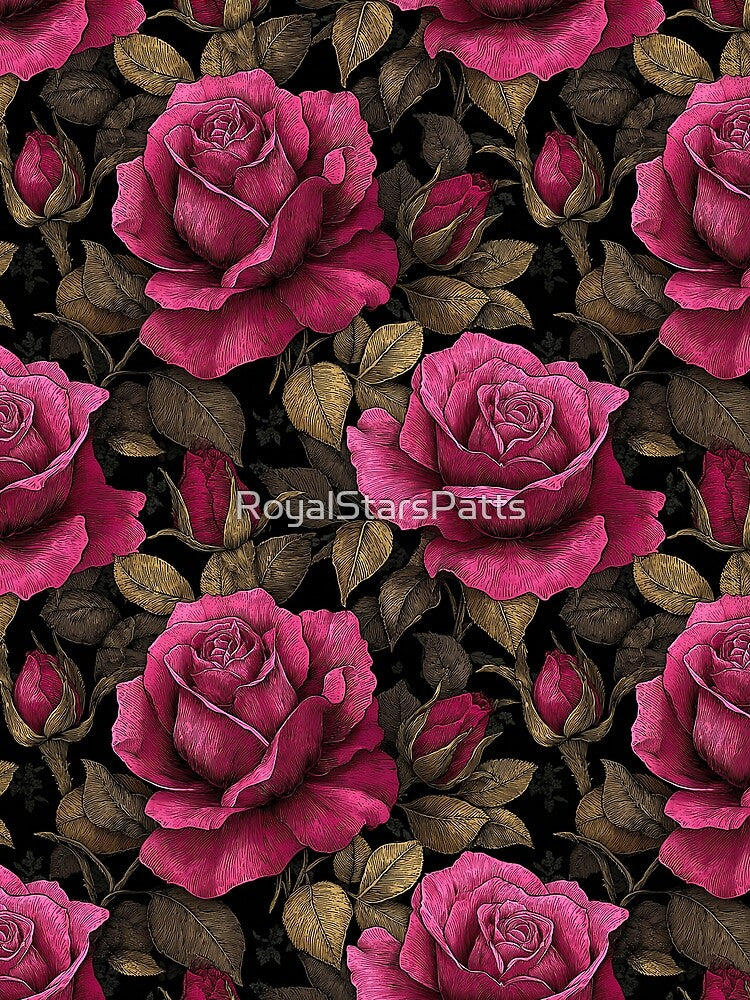 Flourishing Rose Print  - Botanical Garden Pattern  - Valentine Gifts For Her by RoyalStarsPatts