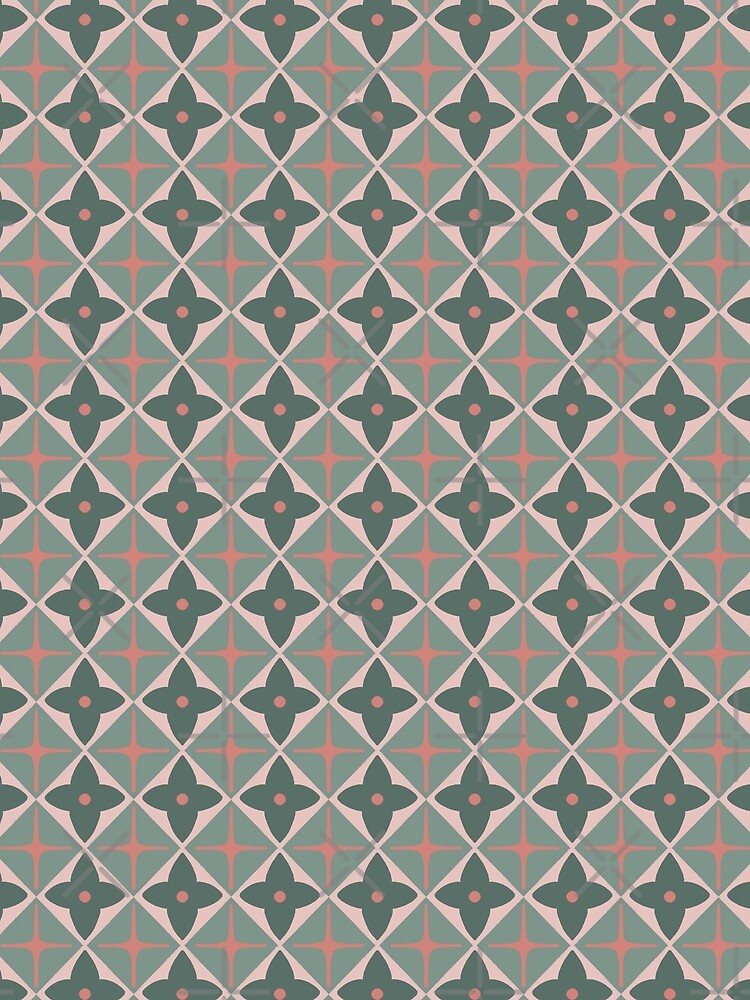 Classic Retro Flower Tiles Pattern by ellealsopaints