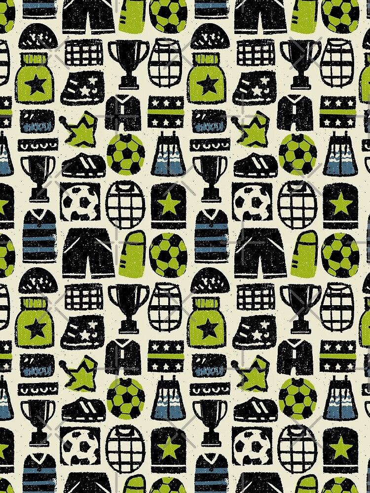 Classic Soccer Gear Hand Drawn Pattern by Piotrek0001