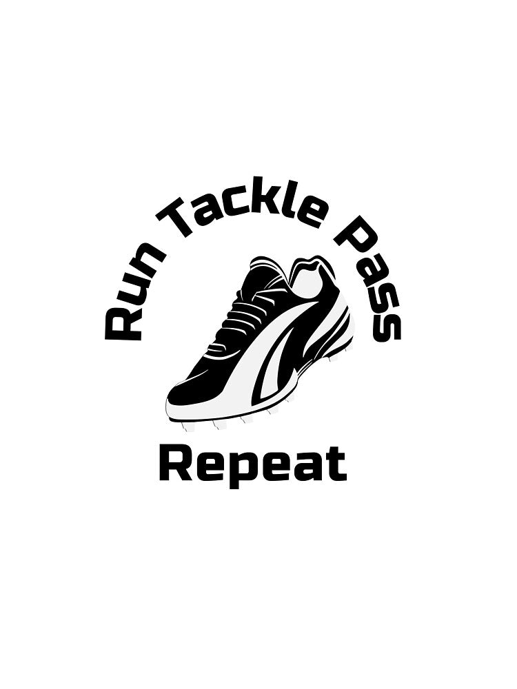 Run Tackle Pass Repeat – Funny Girls Soccer T-shirt Pitch Boot Cleat by WhackingTax