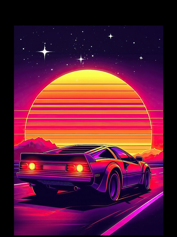 Retro Sports car at sunset by TheArtistOf2022