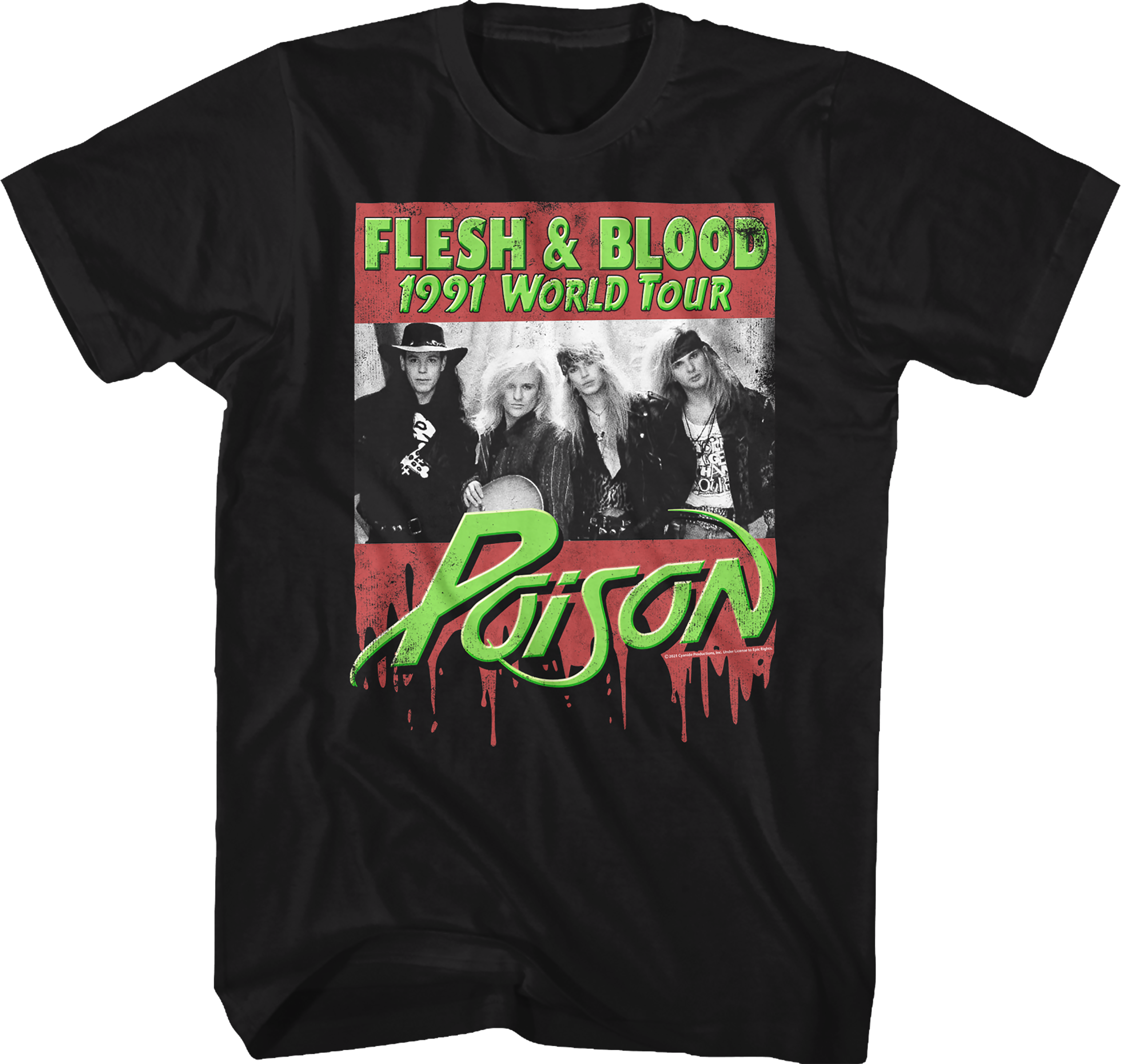 Flesh & Blood 1991 World Tour Poison T-Shirt Hoodie, Sweatshirt | CiraTrend.com (Image 1)