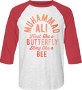 Float Like A Butterfly Sting Like A Bee Muhammad Ali Raglan Baseball Shirt Hoodie, Sweatshirt | CiraTrend.com (Image 1)