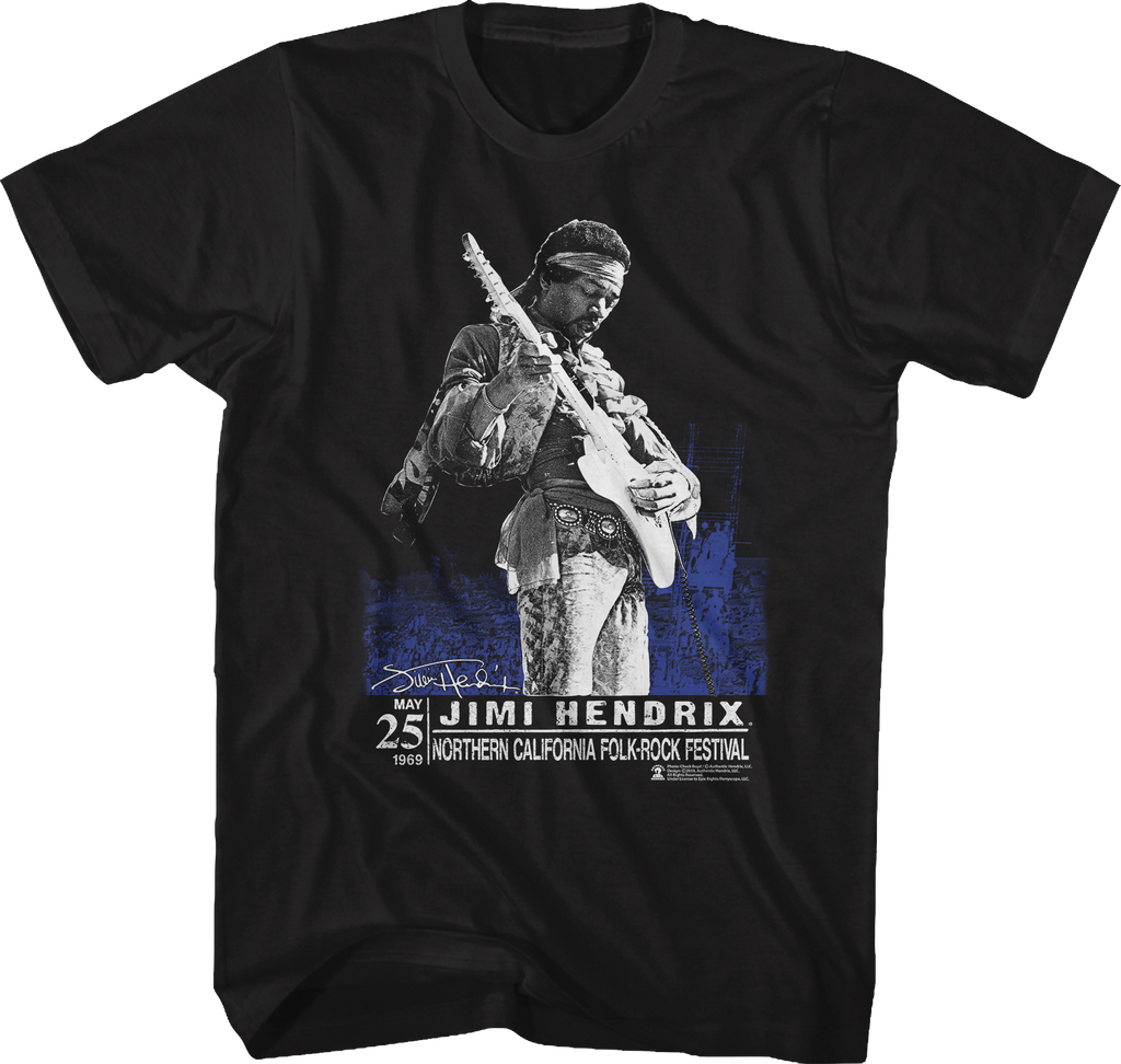 Folk-Rock Festival Jimi Hendrix T-Shirt Hoodie, Sweatshirt | CiraTrend.com (Image 1)