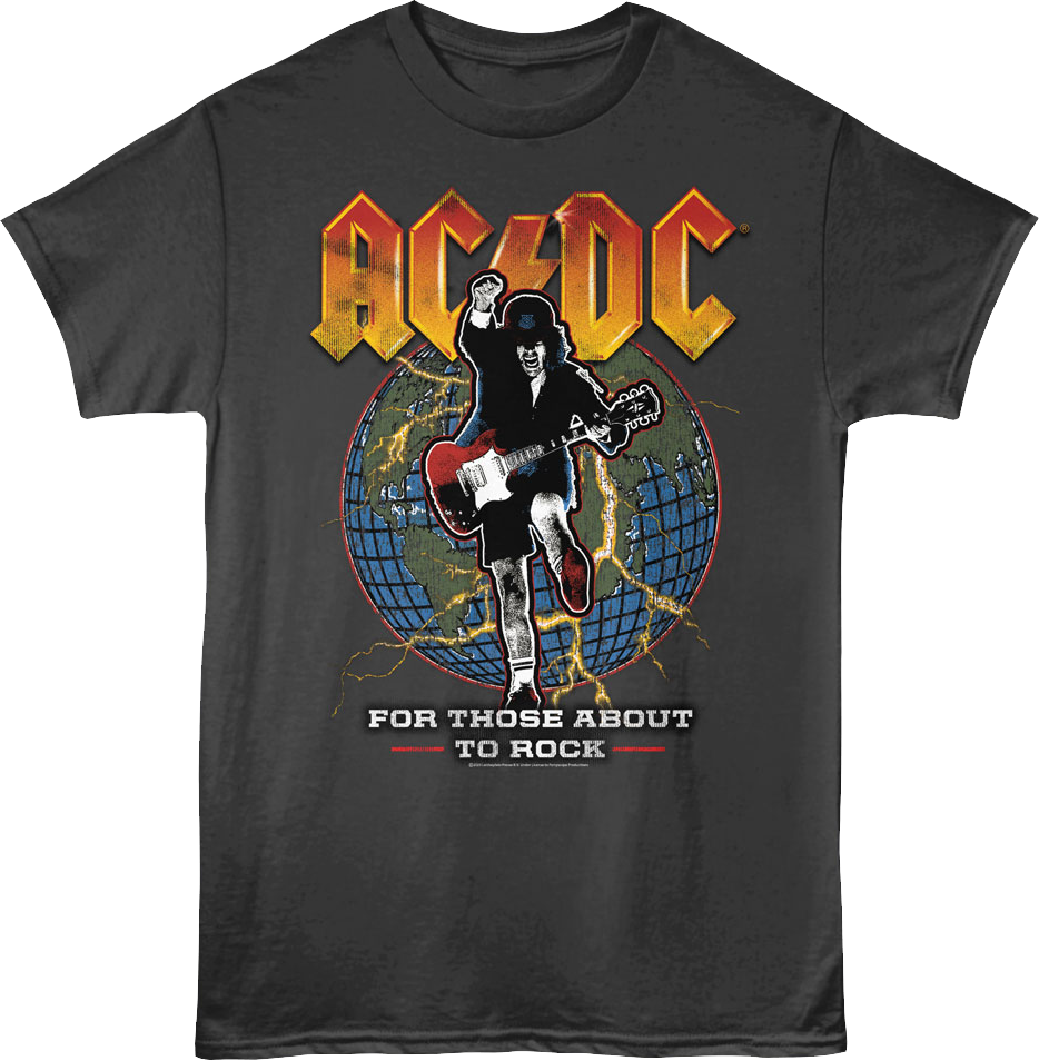 For Those About To Rock Globe ACDC T-Shirt Hoodie, Sweatshirt | CiraTrend.com (Image 1)