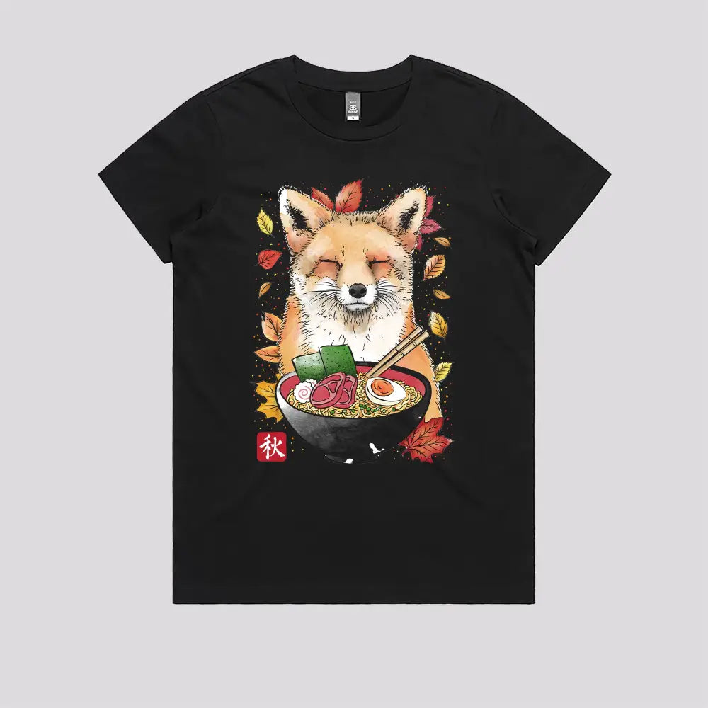 Fox, Leaves and Ramen T-Shirt Hoodie, Sweatshirt | CiraTrend.com (Image 3)