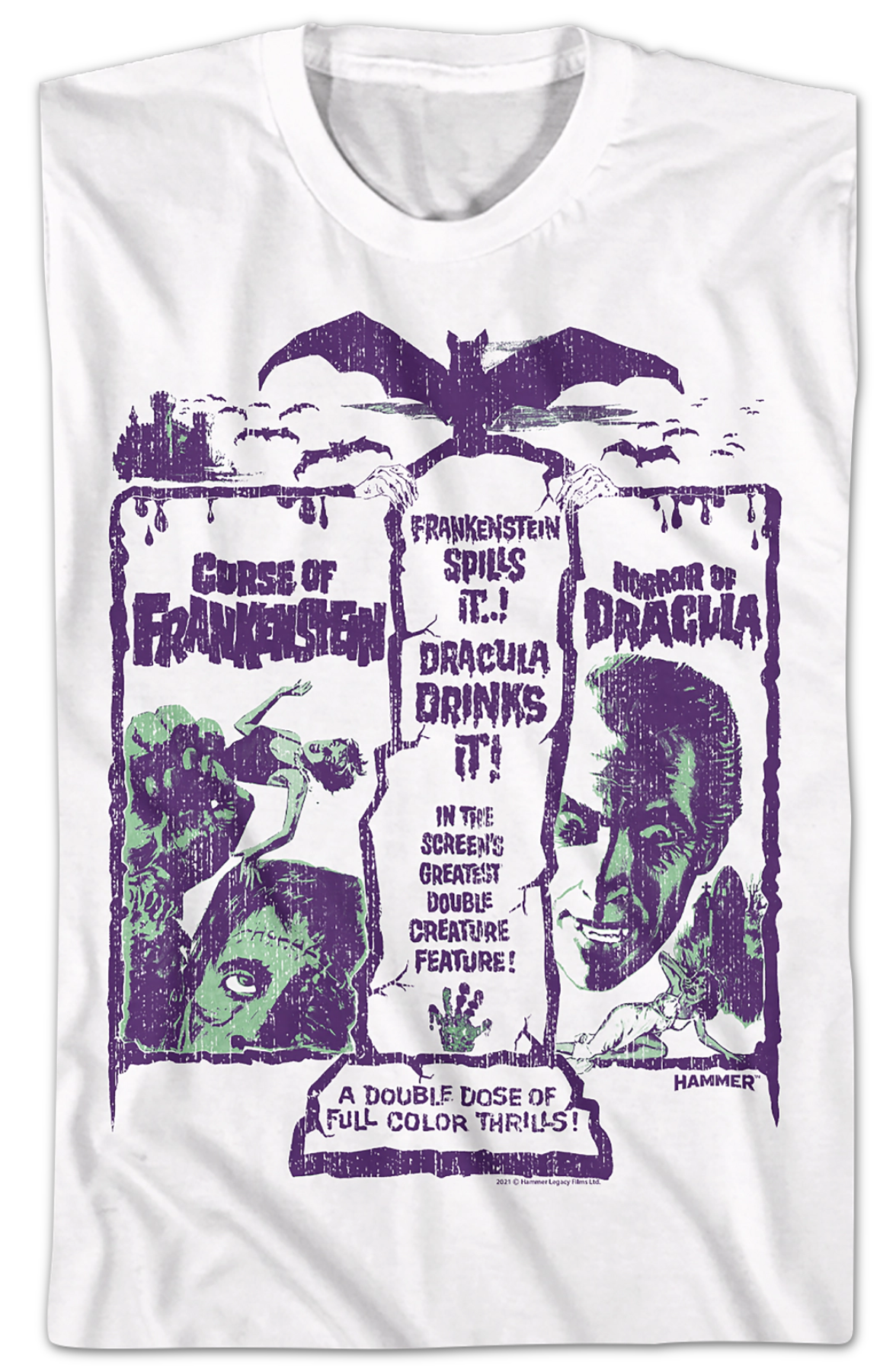 Frankenstein And Dracula Double Feature Hammer Films T-Shirt Hoodie, Sweatshirt | CiraTrend.com