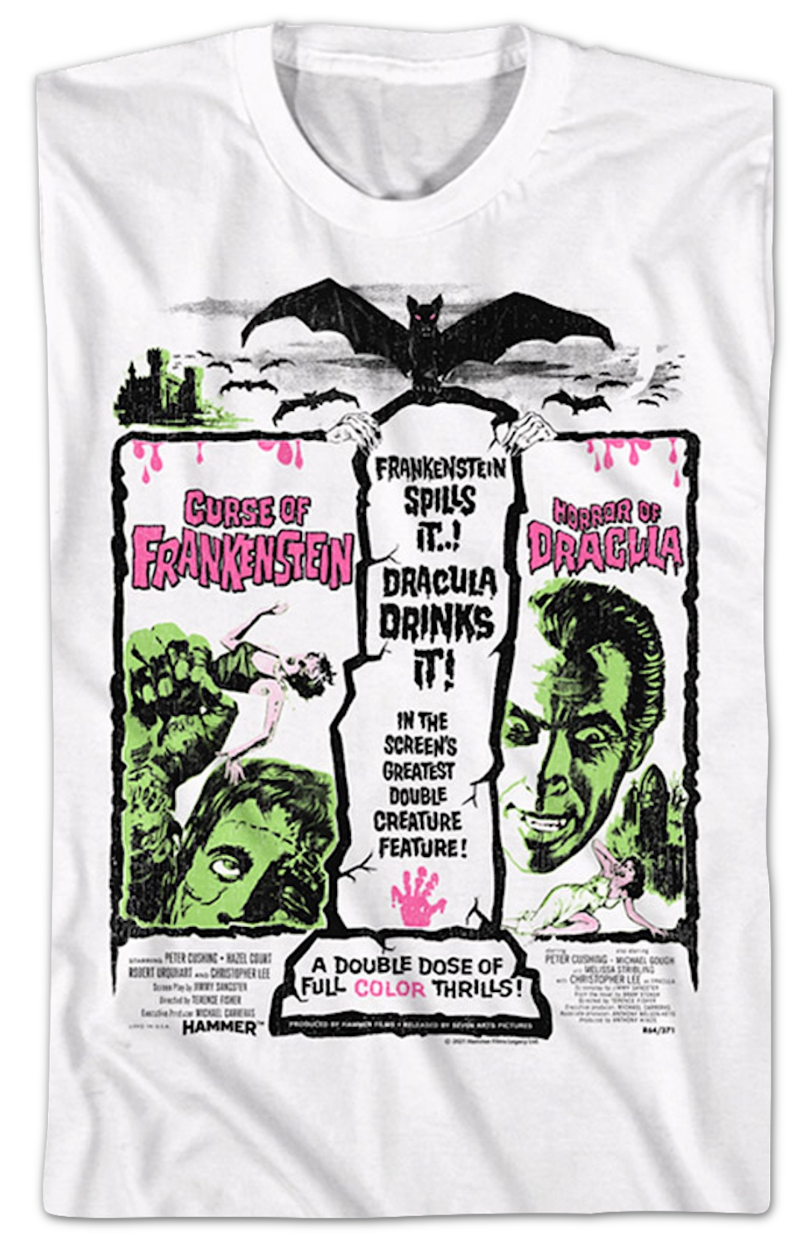 Frankenstein And Dracula Double Feature Poster Hammer Films T-Shirt Hoodie, Sweatshirt | CiraTrend.com (Image 2)