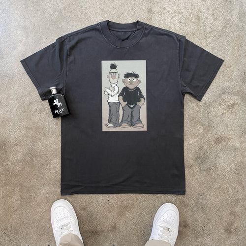 1990s BERT AND ERNIE VINTAGE JIM HENSON MUPPETS  HEAVYWEIGHT BLACK T-SHIRT Hoodie, Sweatshirt | CiraTrend.com (Image 1)
