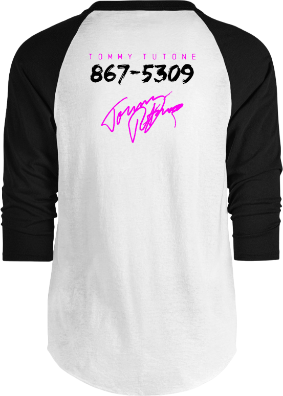 Front & Back Tommy Tutone Raglan Baseball Shirt Hoodie, Sweatshirt | CiraTrend.com (Image 3)