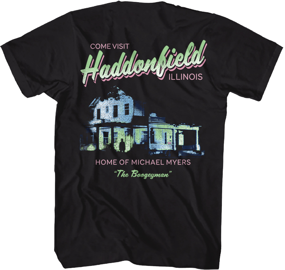 Front & Back Come Visit Haddonfield Halloween T-Shirt Hoodie, Sweatshirt | CiraTrend.com (Image 1)