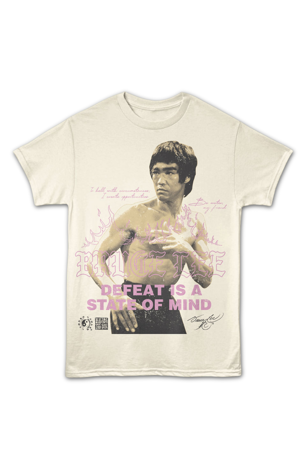 Front & Back Defeat Is A State Of Mind Bruce Lee T-Shirt Hoodie, Sweatshirt | CiraTrend.com (Image 2)
