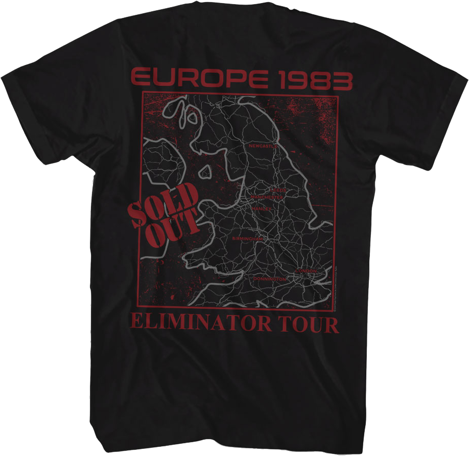 Front & Back Europe 1983 Eliminator Tour ZZ Top T-Shirt Hoodie, Sweatshirt | CiraTrend.com (Image 3)