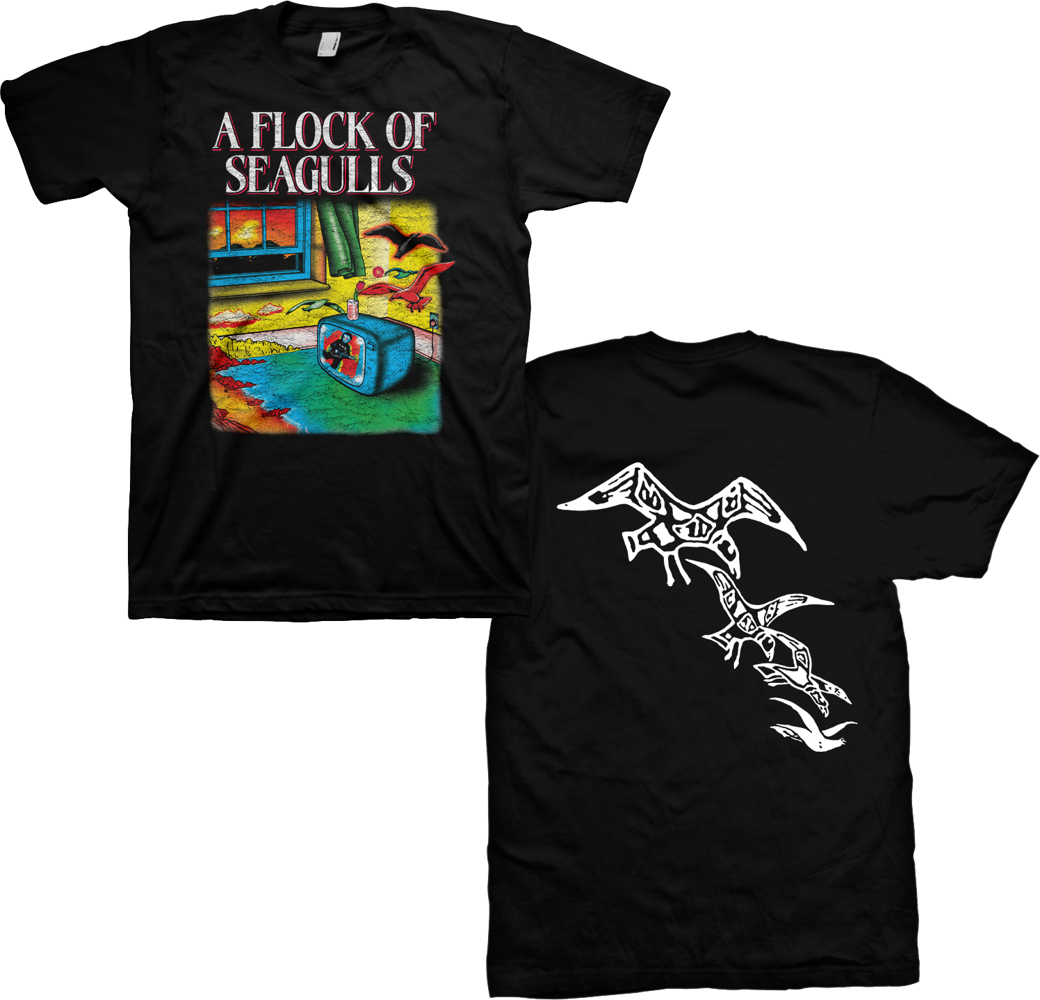 Front & Back Flock Of Seagulls T-Shirt Hoodie, Sweatshirt | CiraTrend.com (Image 3)