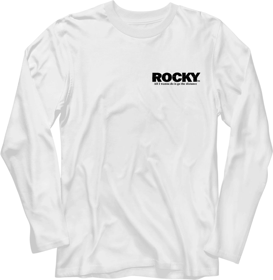 Front & Back Go The Distance Rocky Long Sleeve Shirt Hoodie, Sweatshirt | CiraTrend.com (Image 3)
