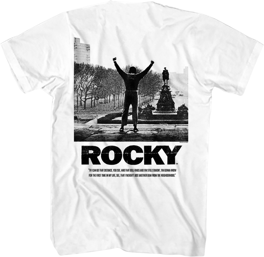 Front & Back Go The Distance Rocky T-Shirt Hoodie, Sweatshirt | CiraTrend.com (Image 1)