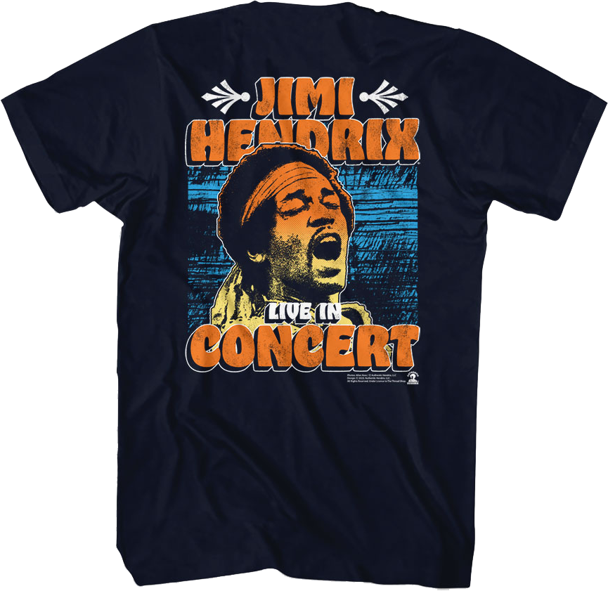 Front & Back Live In Concert Jimi Hendrix T-Shirt Hoodie, Sweatshirt | CiraTrend.com (Image 1)