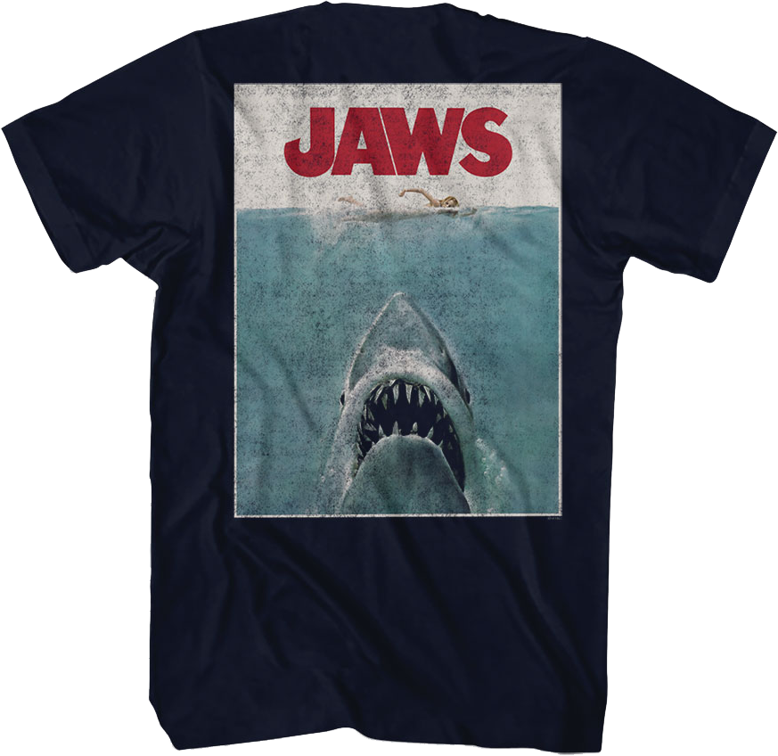 Front & Back Movie Poster Jaws T-Shirt Hoodie, Sweatshirt | CiraTrend.com (Image 1)