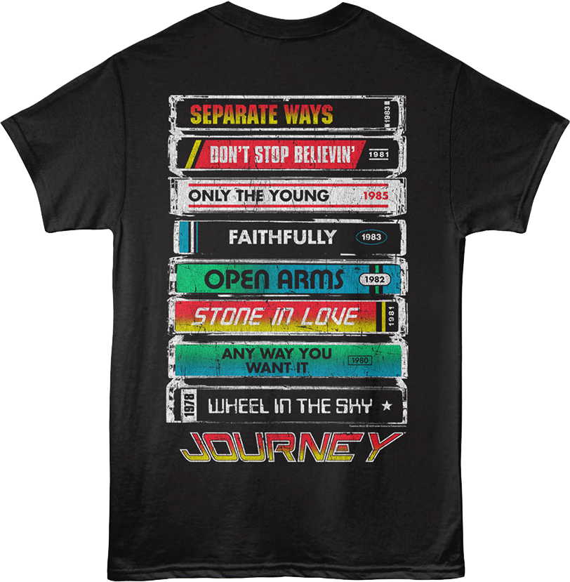 Front & Back Single Cassettes Journey T-Shirt Hoodie, Sweatshirt | CiraTrend.com (Image 1)