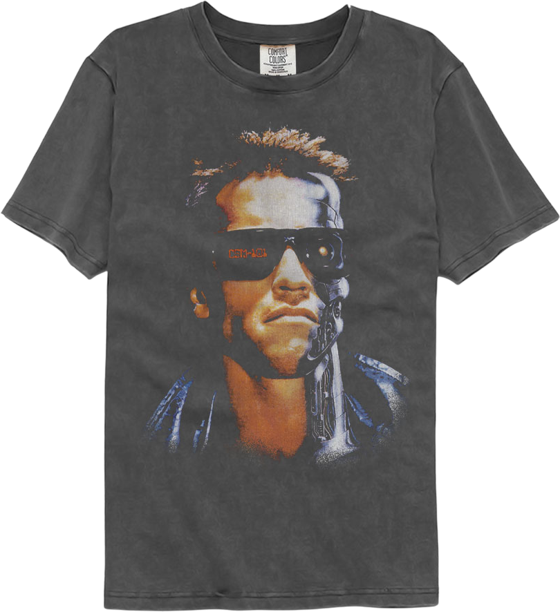 Front & Back Terminator Comfort Colors Brand T-Shirt Hoodie, Sweatshirt | CiraTrend.com (Image 1)