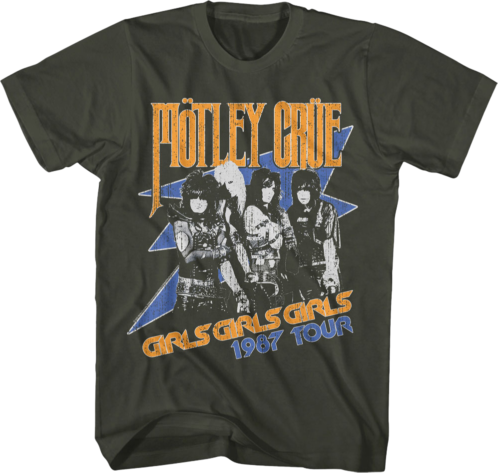 Girls Girls Girls 1987 Tour Motley Crue T-Shirt Hoodie, Sweatshirt | CiraTrend.com (Image 1)