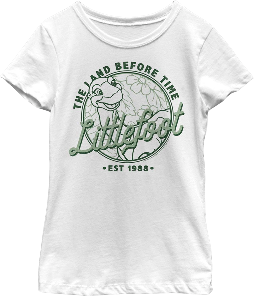 Girls Youth Littlefoot Est. 1988 Land Before Time Shirt Hoodie, Sweatshirt | CiraTrend.com (Image 1)