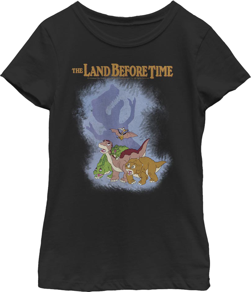 Girls Youth Sharptooth Shadow Land Before Time Shirt Hoodie, Sweatshirt | CiraTrend.com (Image 1)