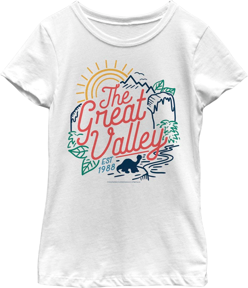 Girls Youth The Great Valley Land Before Time Shirt Hoodie, Sweatshirt | CiraTrend.com (Image 1)