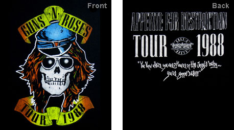 GUNS N ROSES ( APPETITE TOUR ) T-SHIRT