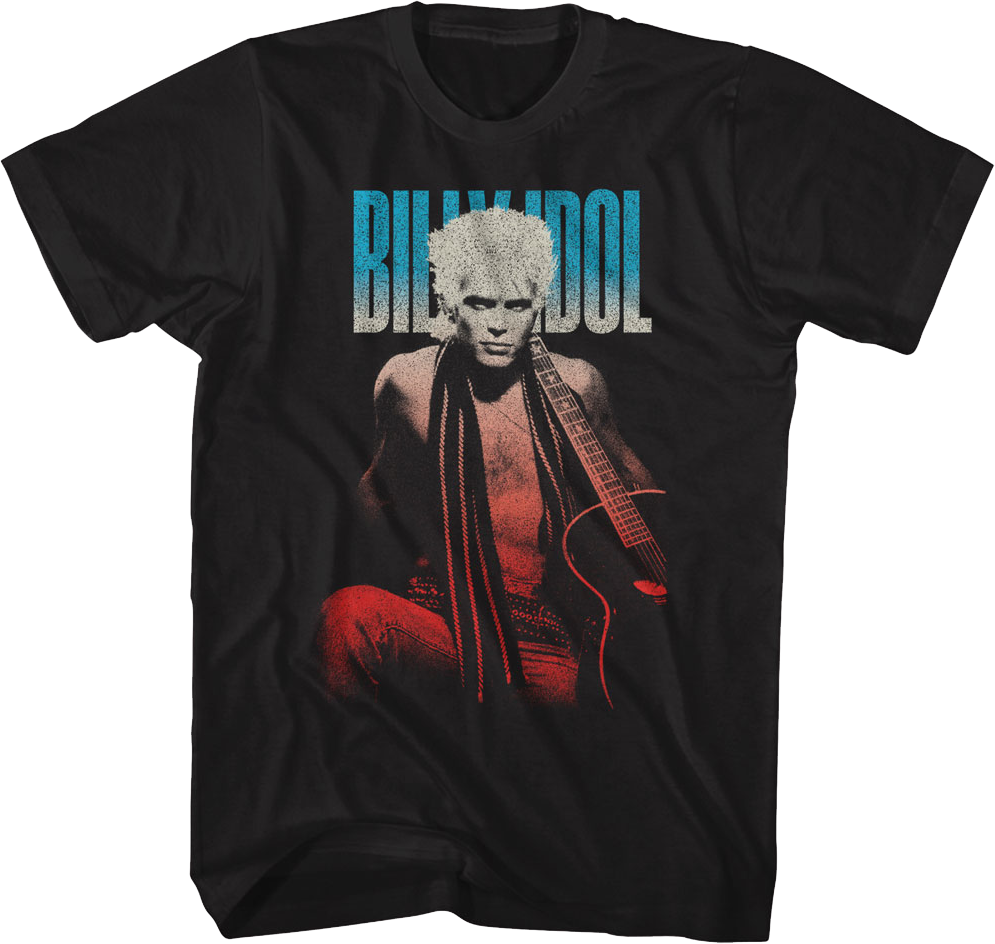 Gradient Guitar Pose Billy Idol T-Shirt Hoodie, Sweatshirt | CiraTrend.com (Image 1)