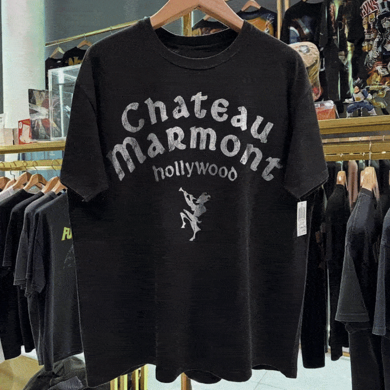 90s CHATEAU MARMONT 'HOLLYWOOD' RARE WASHED BLACK T-SHIRT