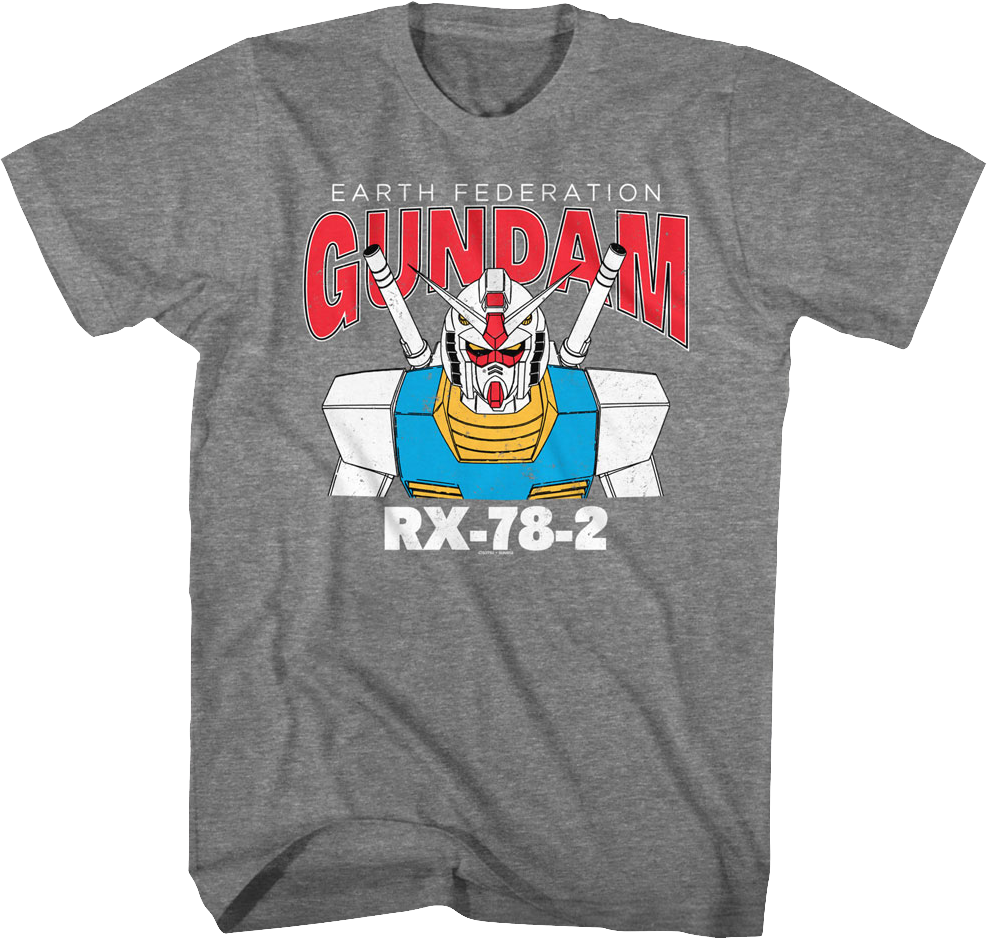 Graphite Heather Earth Federation Gundam T-Shirt Hoodie, Sweatshirt | CiraTrend.com (Image 1)