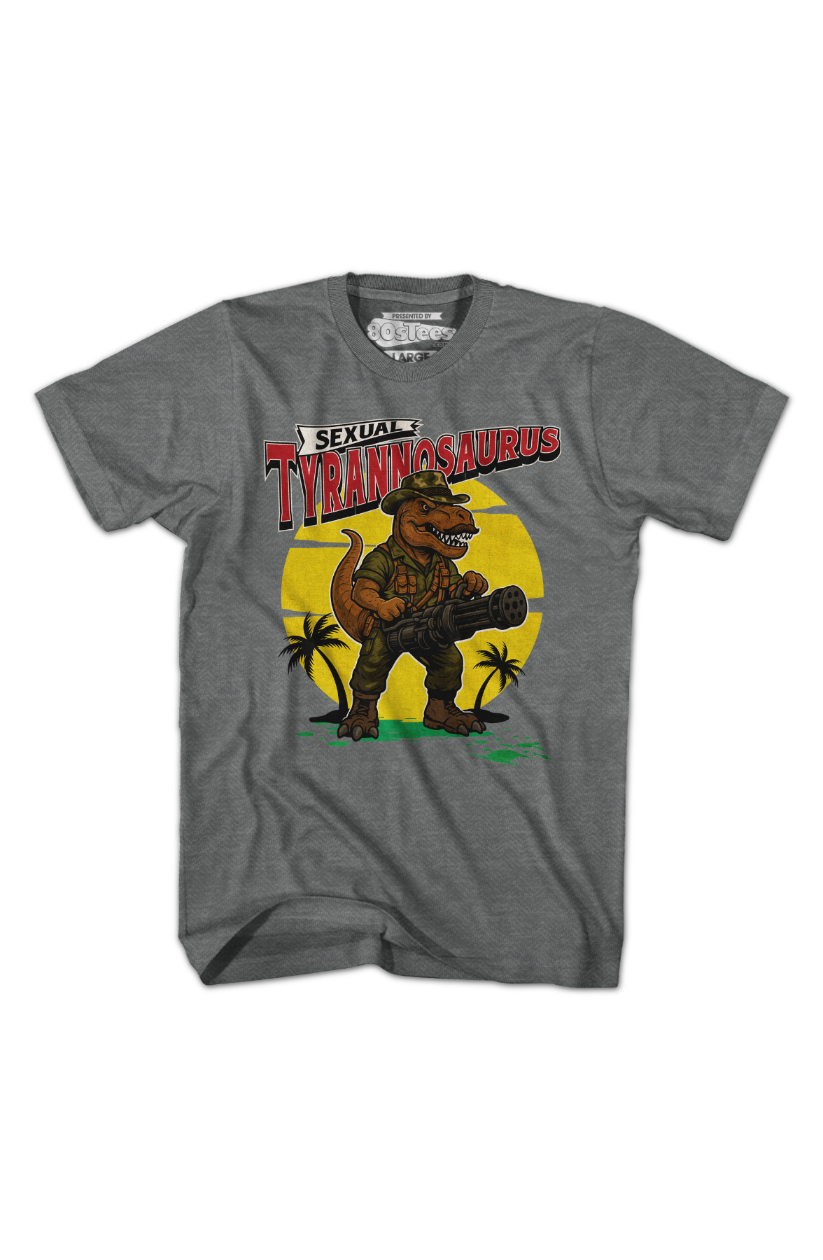 Graphite Heather Sexual Tyrannosaurus T-Shirt Hoodie, Sweatshirt | CiraTrend.com (Image 2)