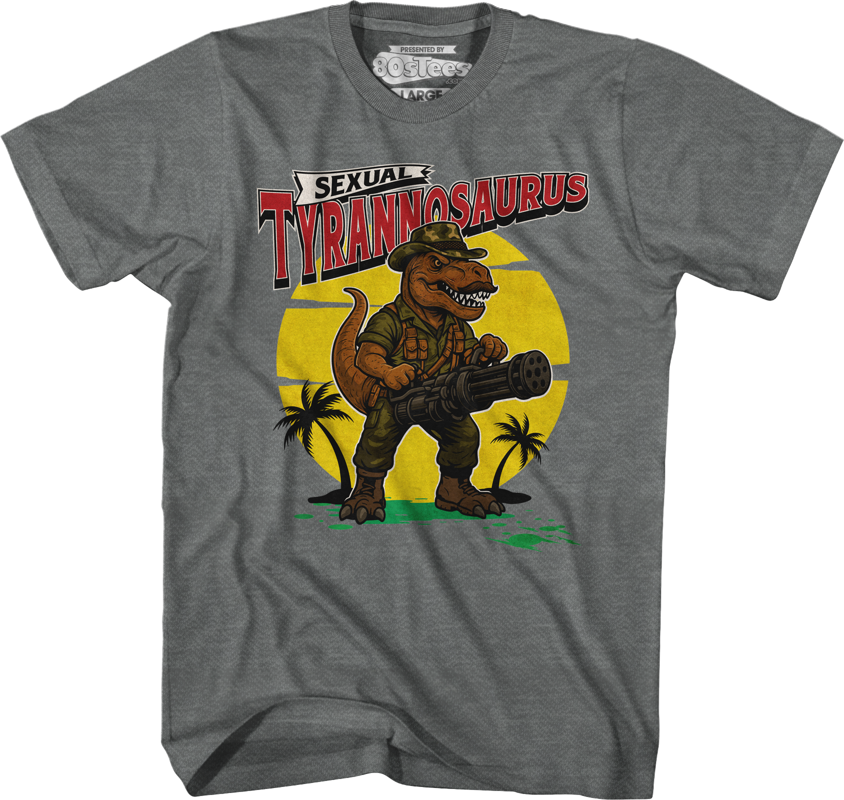 Graphite Heather Sexual Tyrannosaurus T-Shirt Hoodie, Sweatshirt | CiraTrend.com (Image 1)