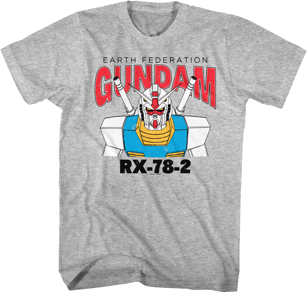 Gray Heather Earth Federation Gundam T-Shirt Hoodie, Sweatshirt | CiraTrend.com (Image 1)