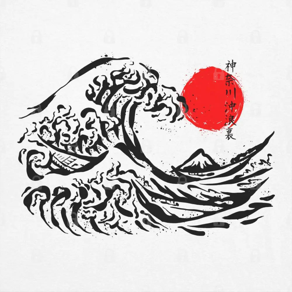 Great Wave off Kanagawa Ink T-Shirt Hoodie, Sweatshirt | CiraTrend.com (Image 1)
