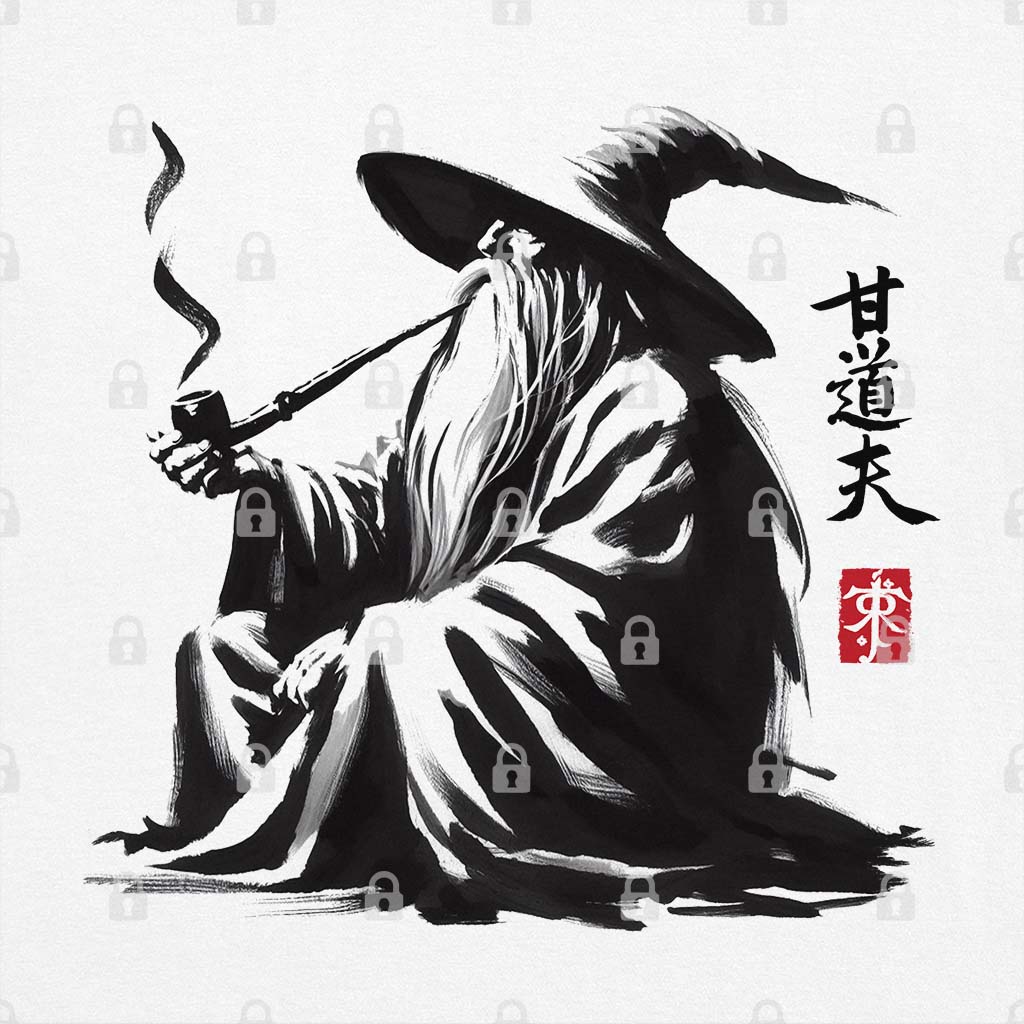Grey Wizard Sumi-e T-Shirt Hoodie, Sweatshirt | CiraTrend.com (Image 1)
