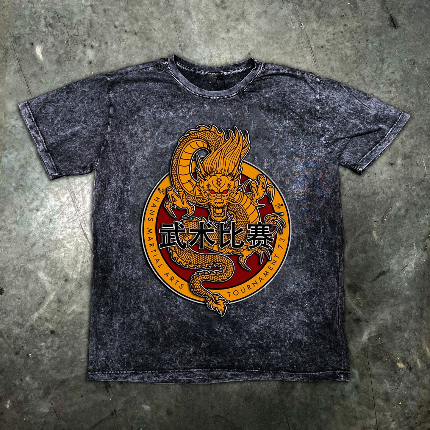 Bruce Lee Hans Tournament Distressed Mens T Shirt