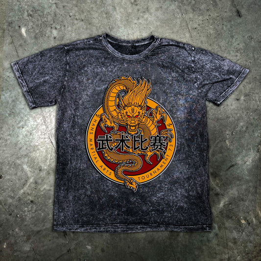 Bruce Lee Hans Tournament Distressed Mens T Shirt