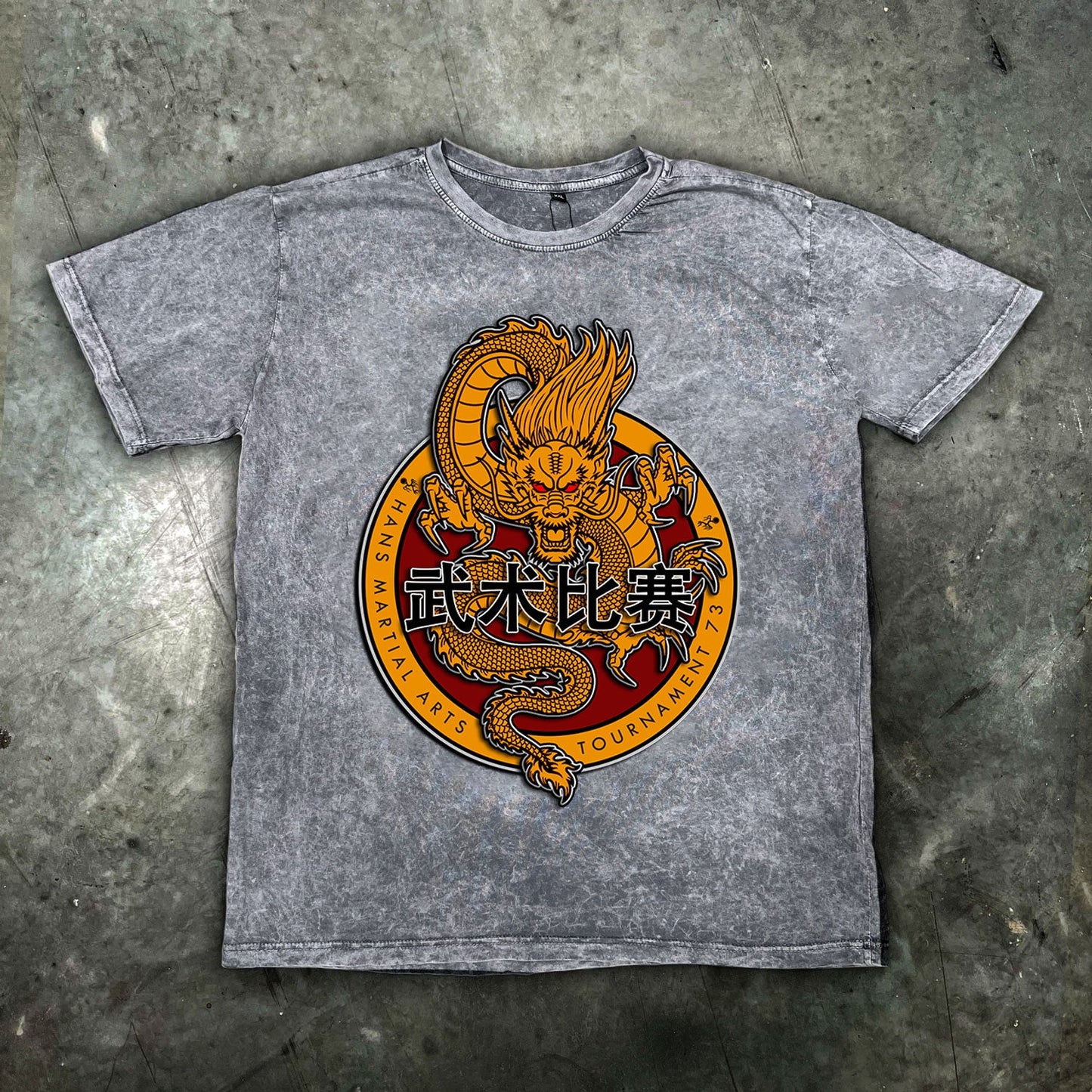 Bruce Lee Hans Tournament Distressed Mens T Shirt