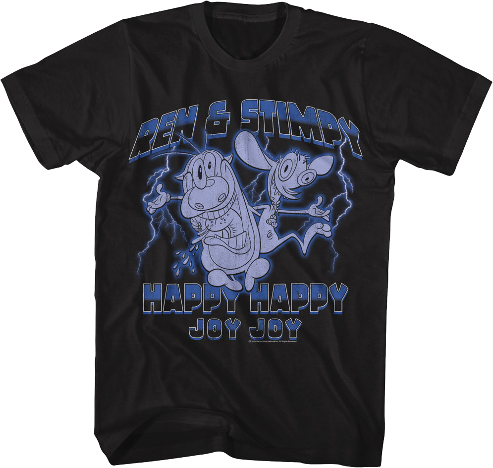 Happy Happy Joy Joy Lightning Ren And Stimpy T-Shirt Hoodie, Sweatshirt | CiraTrend.com (Image 1)