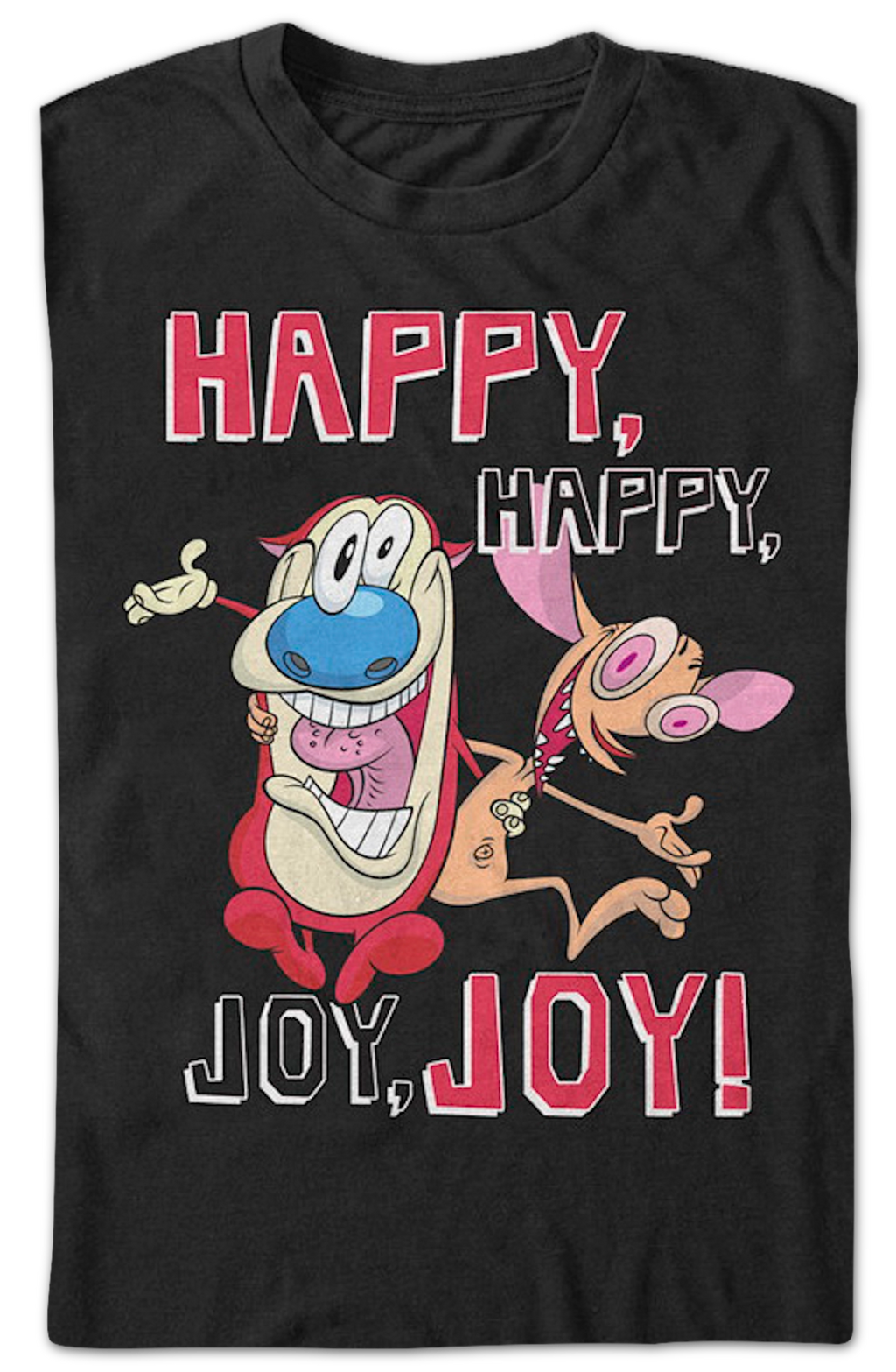 Happy Happy Joy Joy Ren and Stimpy T-Shirt Hoodie, Sweatshirt | CiraTrend.com (Image 2)