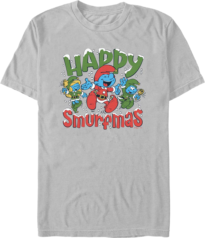 Happy Smurfmas Smurfs T-Shirt Hoodie, Sweatshirt | CiraTrend.com (Image 1)