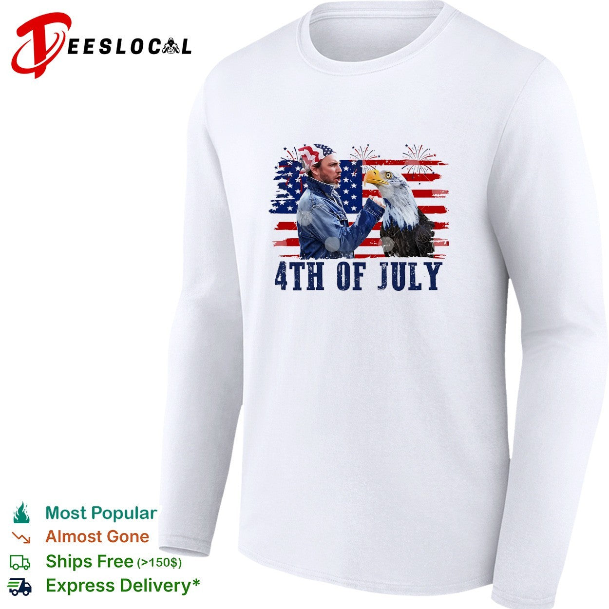 harlie Kelly Rock flag and Eagle 4th Of July Patriotic Eagle comedy shirt