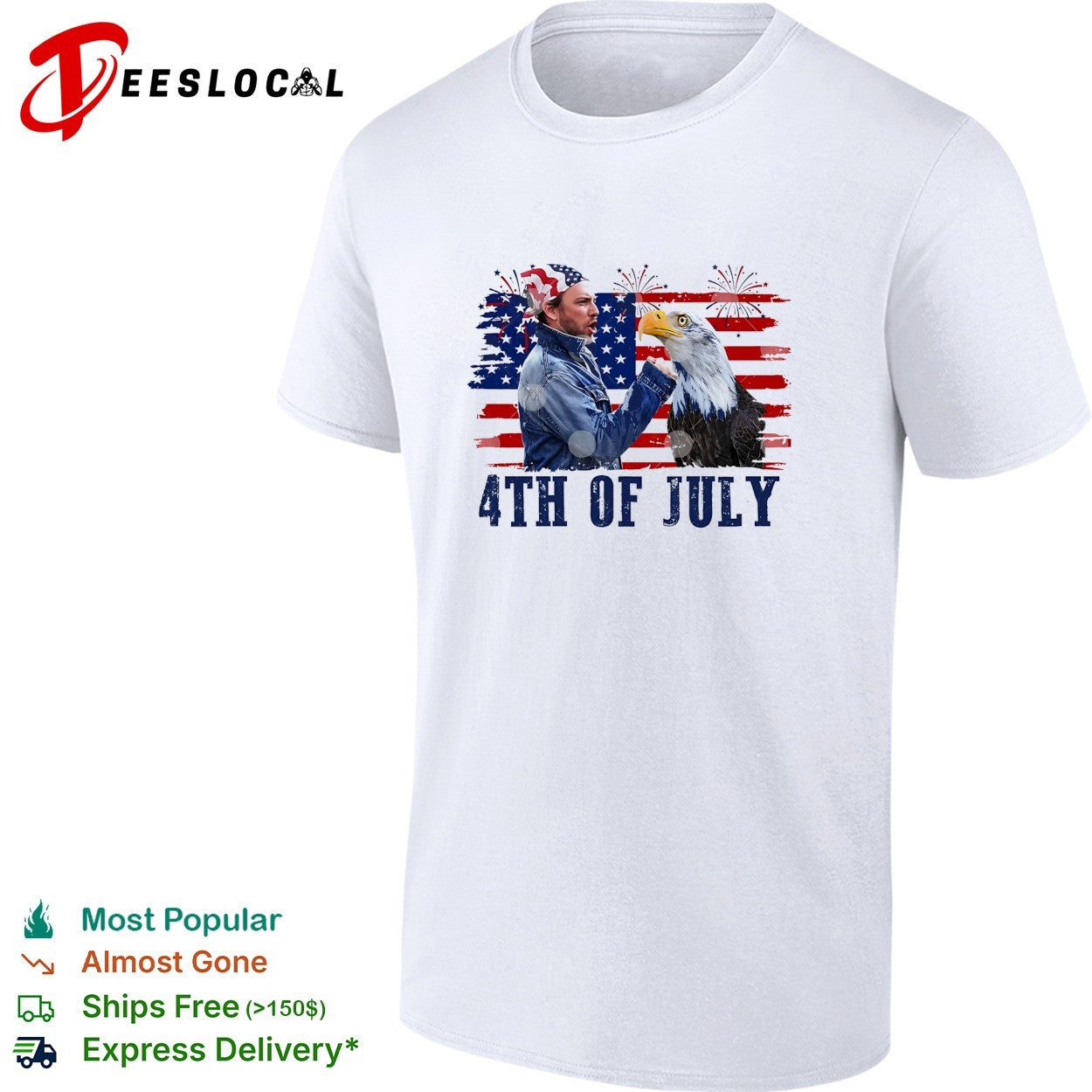 harlie Kelly Rock flag and Eagle 4th Of July Patriotic Eagle comedy shirt